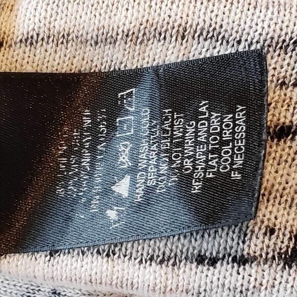 Nic + Zoe Sweater Cardigan Plus Size 1X Open Front Black Geometric Stretch Knit - Picture 8 of 9